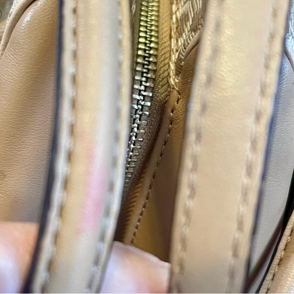 Coach Tan Shoulder Bag with Geometric Pattern - Picture 7 of 8